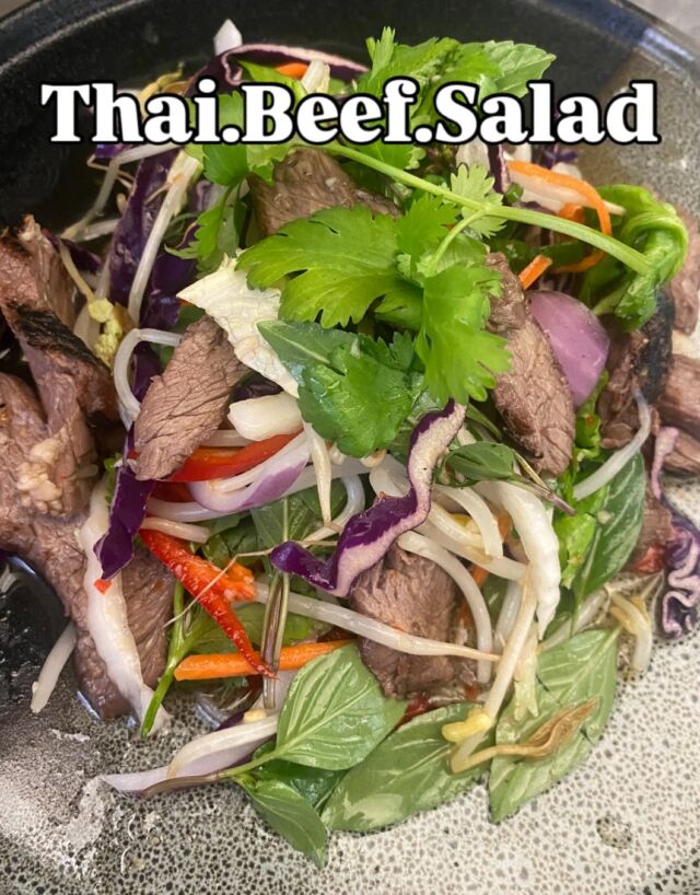 Warmer weather calls for salads ☀️🥗
This Thai beef salad features tender eye fillet, crisp veggies, fragrant herbs and a zesty thai dressing.
Light, fresh and full of flavour.

Pair it with white wine.

Enjoy our happy hour deals 5-6pm
Classic Marg $14
All wines and beers $10

#ThaiBeefSalad #WarmWeatherEats #FreshFlavours #SummerSalads #LightAndZesty #foodinspo